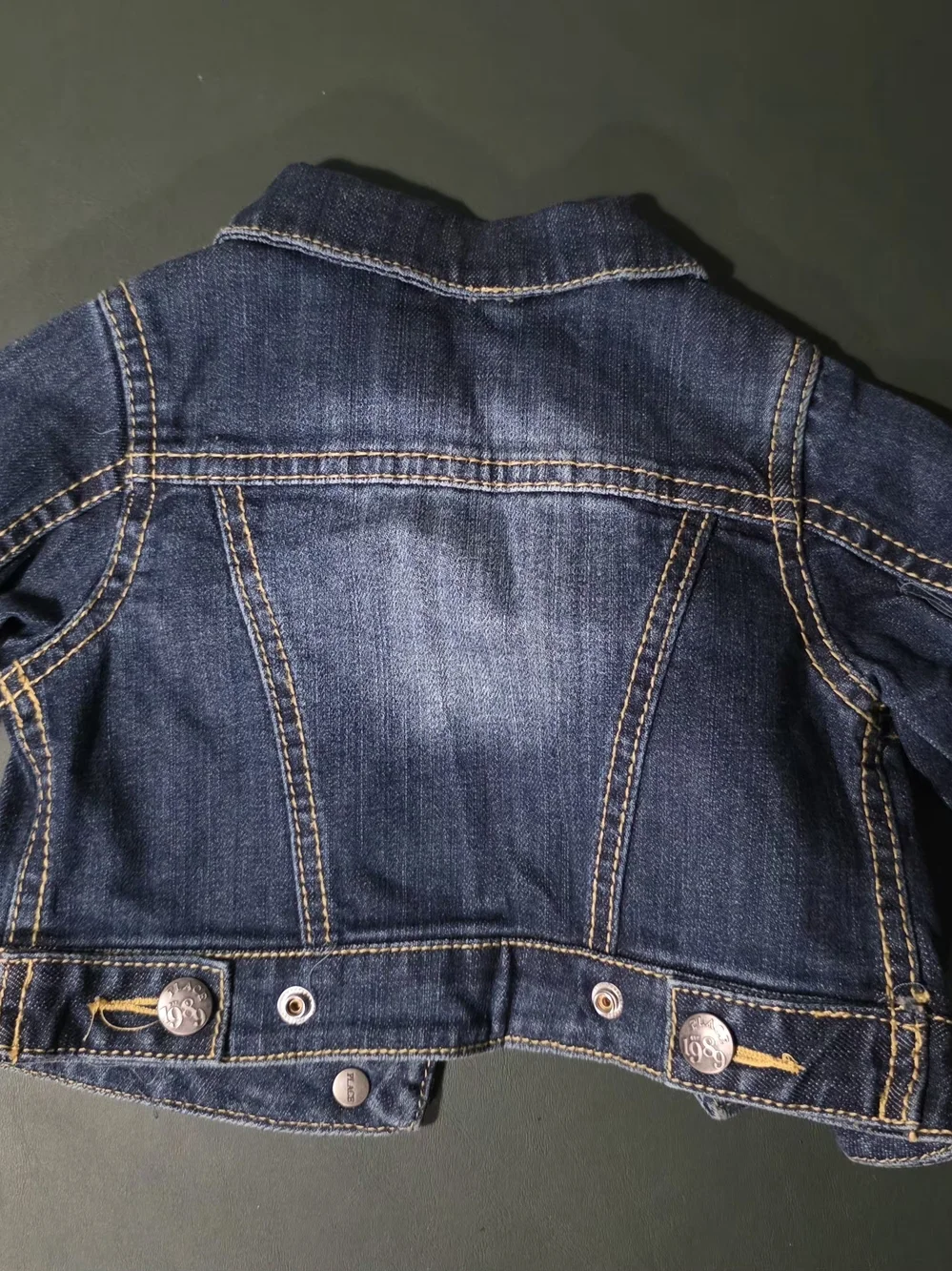 Denim Kids Jacket with Floral Embroidery - Blue